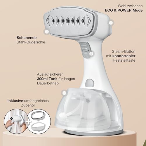 Handheld 1500W steamer with ironing glove — photo 4