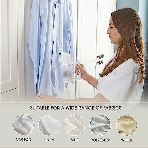 White dual voltage travel garment steamer — photo 3