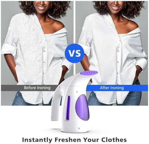 Portable handheld clothes steamer in purple — photo 3