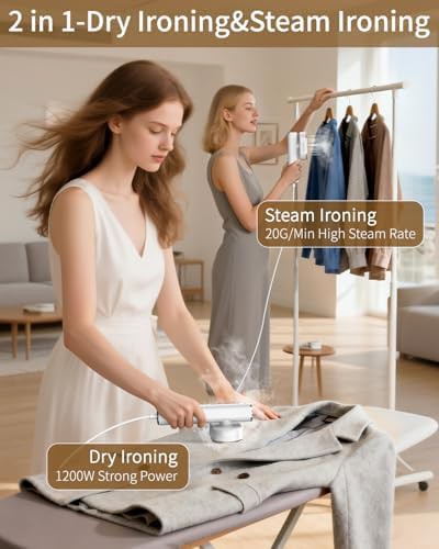 White portable handheld travel garment steamer — photo 4