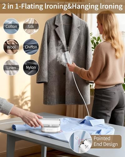 White portable handheld travel garment steamer — photo 5
