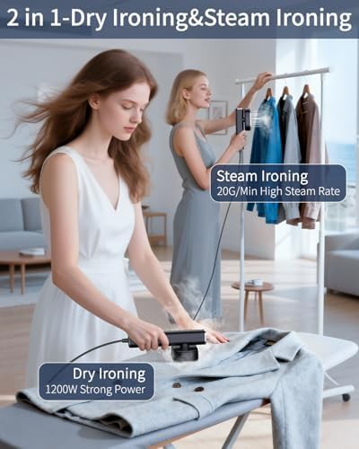 Black mini two in one handheld steam iron — photo 4