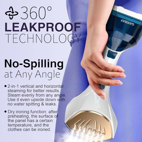 Handheld steamer with LCD and folding hanger — photo 3