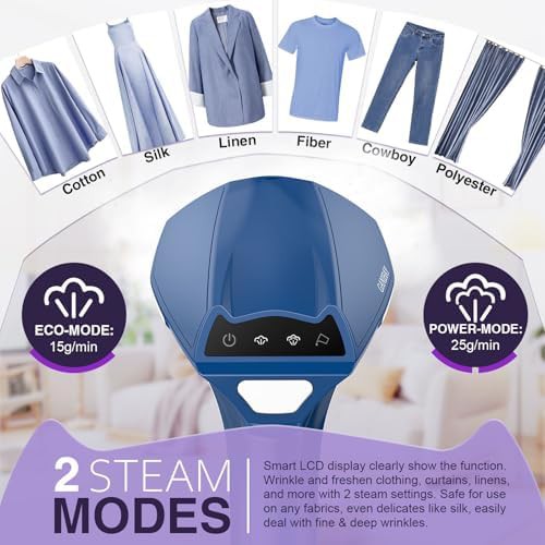Handheld steamer with LCD and folding hanger — photo 4