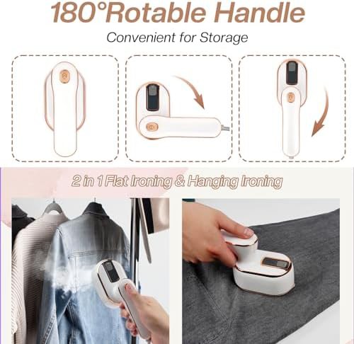 White 970W mini steam iron and steamer — photo 3