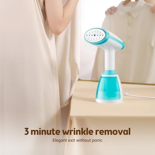 White Handheld Fabric Steamer with Brush — photo 4