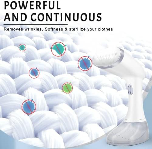 Handheld garment steamer with brush and ironing glove — photo 3