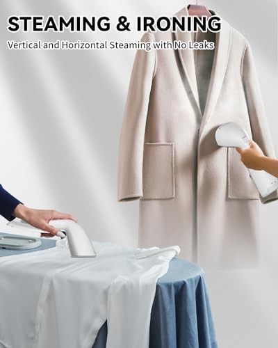 White dual voltage travel garment steamer — photo 4