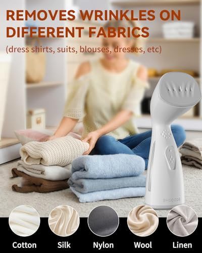 White dual voltage travel garment steamer — photo 5