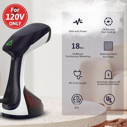Portable steamer with stainless steel soleplate — photo 3