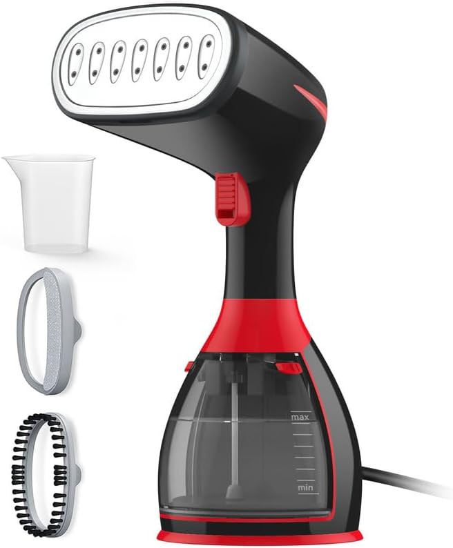 Black portable steamer with 15s heat up