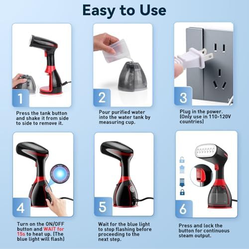 Black portable steamer with 15s heat up — photo 5