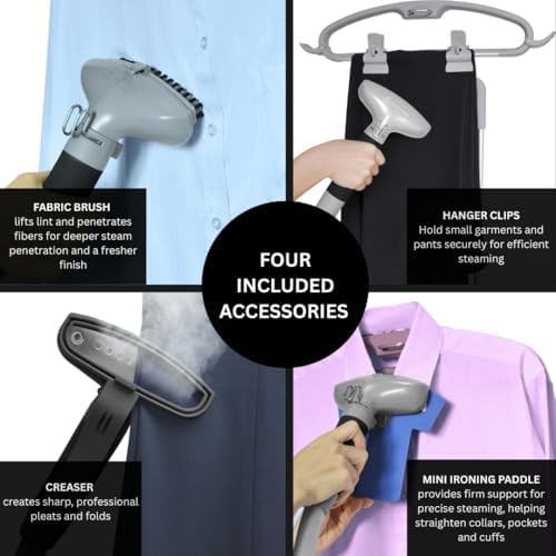 Professional steamer with retractable cord and descaler — photo 3