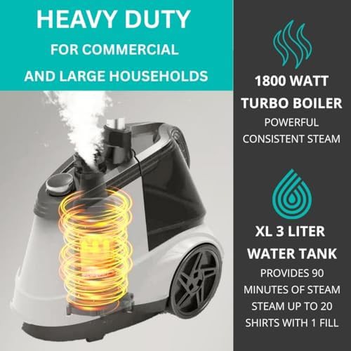 Full Size White Standing Steamer with 1800W Power — photo 3