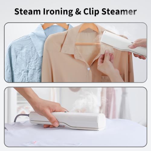 Cream white mini handheld travel iron steamer — photo 4