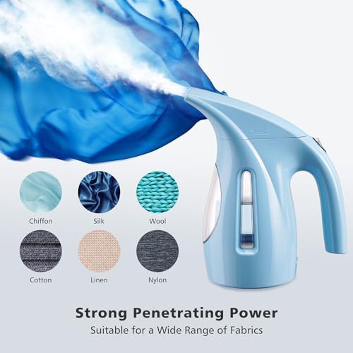 Blue portable handheld steamer 240ml capacity — photo 4