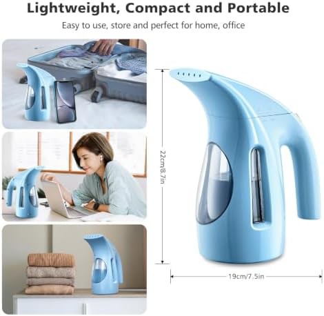 Blue portable handheld steamer 240ml capacity — photo 5