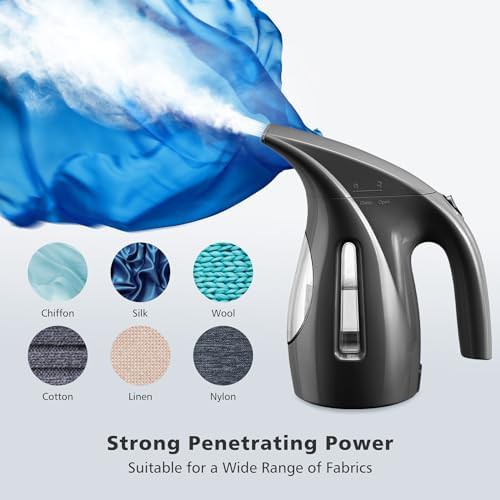 Portable handheld clothes steamer in black — photo 5