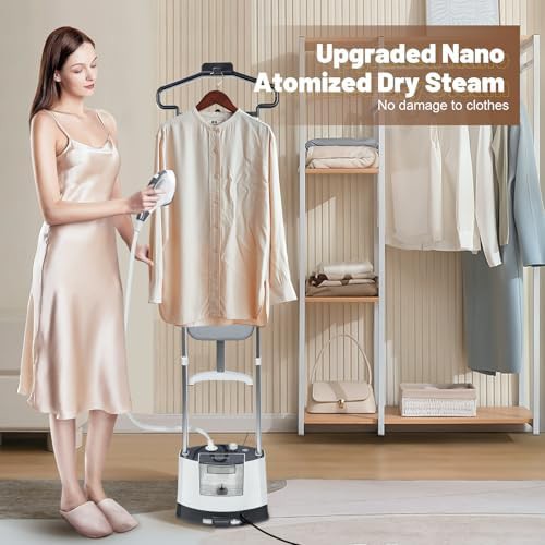 Standing steamer with foldable ironing board — photo 4
