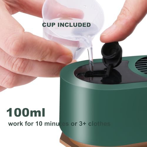 Green rotatable mini handheld steam iron — photo 4