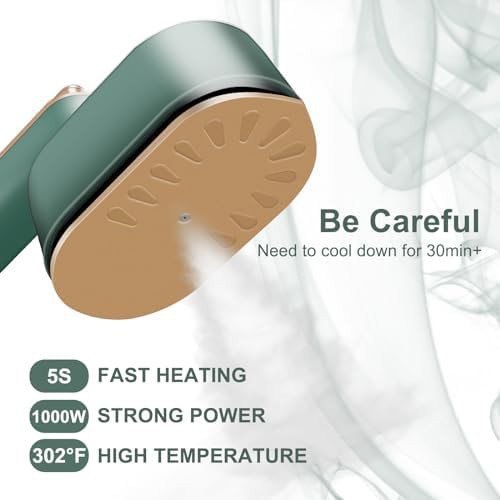 Green rotatable mini handheld steam iron — photo 5