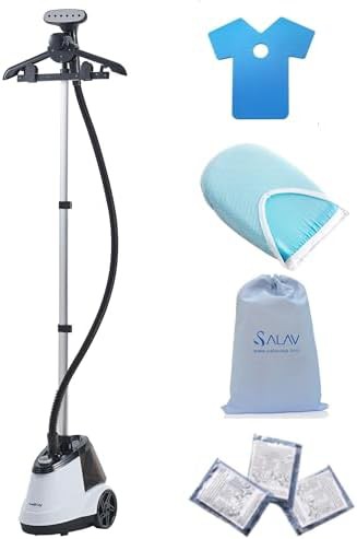 White Standing Commercial Steamer with Accessories Pack