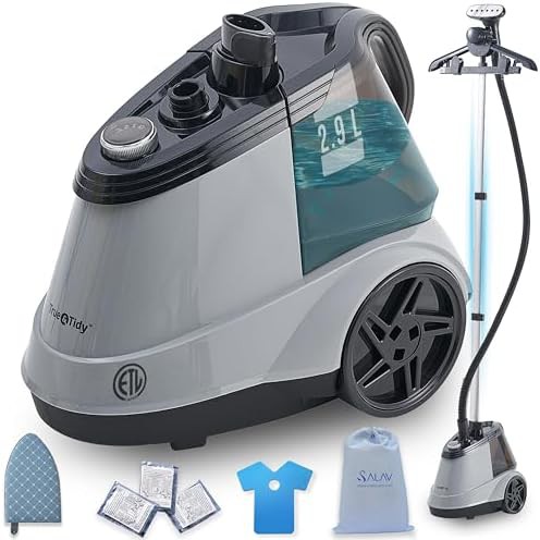 Gray Standing Commercial Steamer with Accessories Pack
