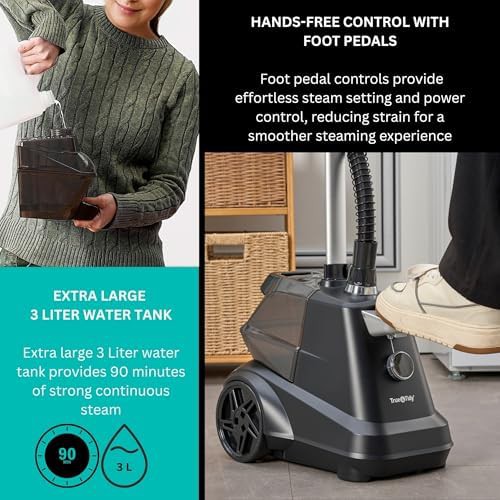 Industrial Standing Steamer with Step Control and Wheels — photo 3