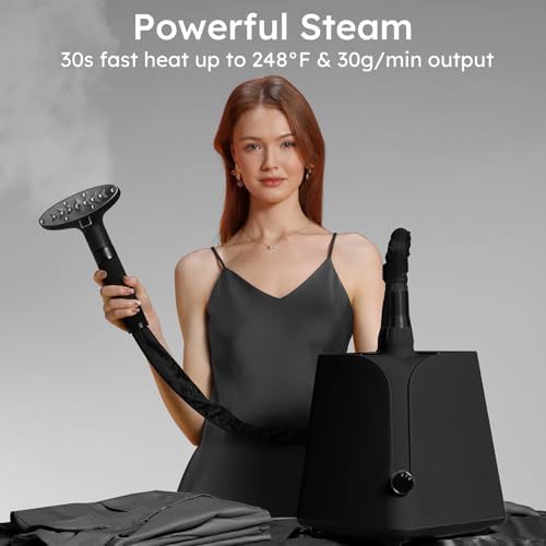 Standing commercial clothing steamer in blackcurrant purple — photo 4