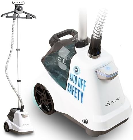 White standing steamer for curtains and upholstery