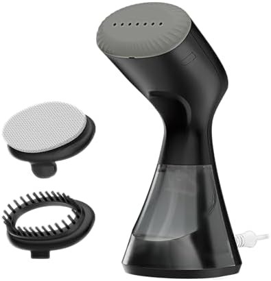 Black handheld steamer for household fabrics