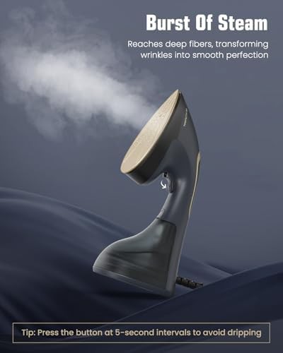 Navy handheld two in one steam iron — photo 3