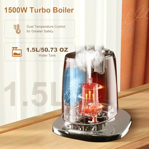 Standing garment steamer with LCD display — photo 4