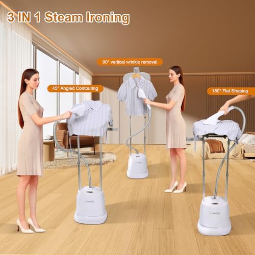 Standing garment steamer with LCD display — photo 5