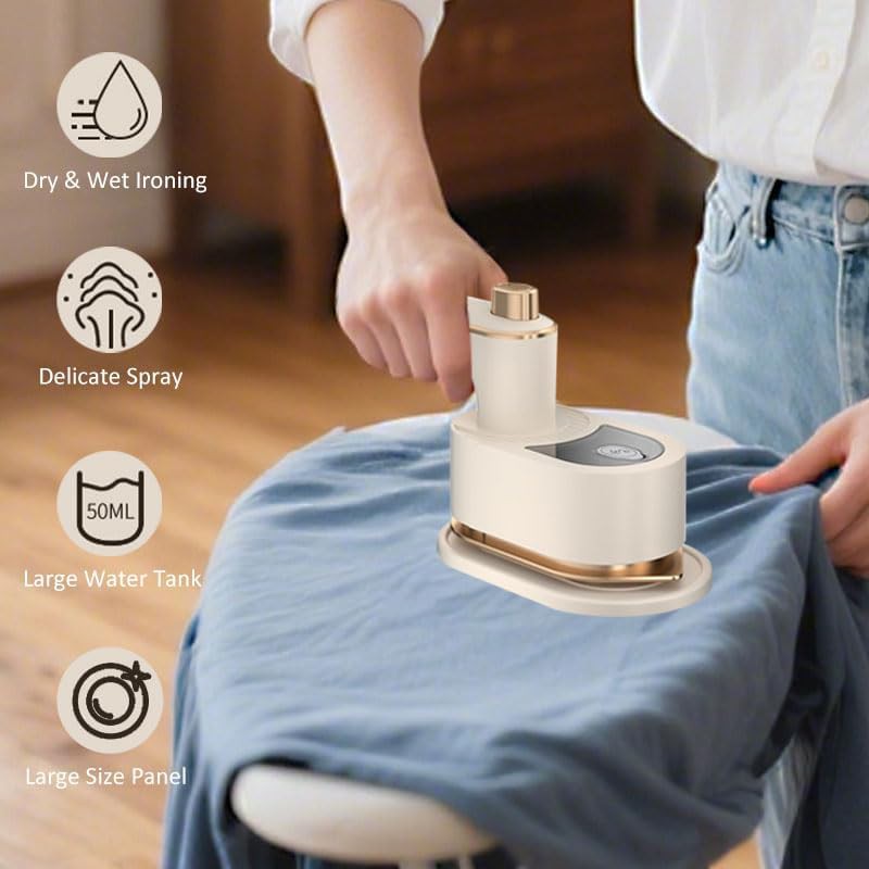 White rotary handheld garment iron — photo 3