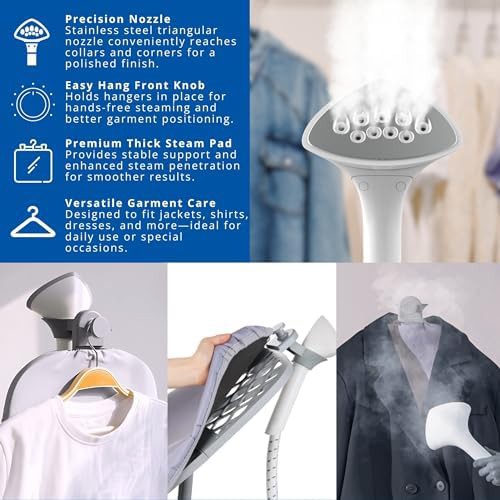 Gray upright steamer with rotating board — photo 4