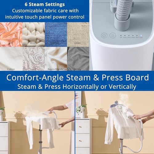 Gray upright steamer with rotating board — photo 5