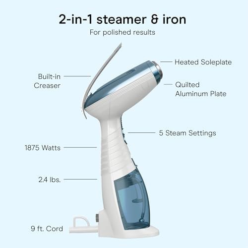 White and blue fast heat handheld steamer — photo 4