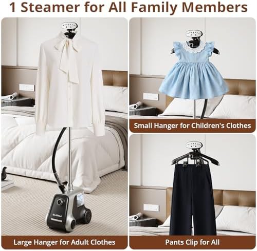 Standing floor steamer with dual hanger — photo 5