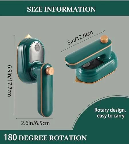 Emerald Green Folding Travel Steamer Iron — photo 4