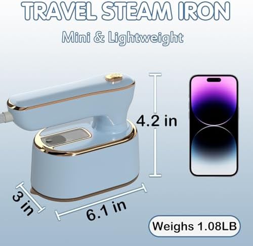 Sky blue mini portable travel steamer — photo 3