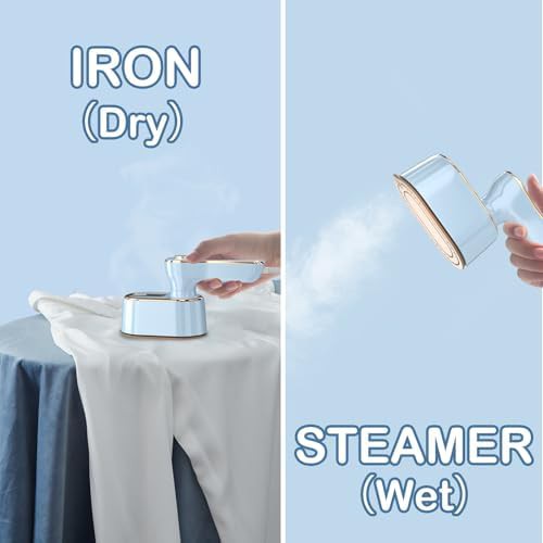 Sky blue mini portable travel steamer — photo 4