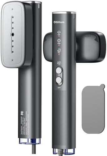 Black dual voltage travel steamer and iron