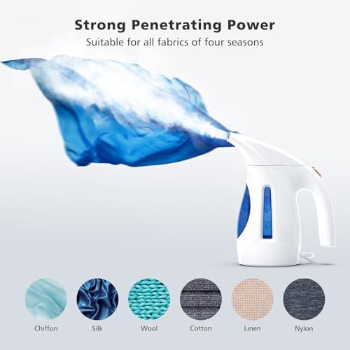 Portable handheld clothes steamer in ocean blue — photo 5