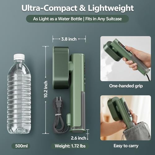 Handheld 1000W Dual Voltage Travel Steamer — photo 3