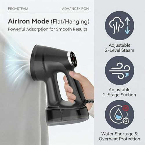 Handheld garment steamer with vacuum suction — photo 4