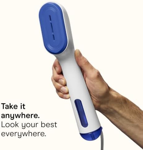 White and blue travel steamer and iron — photo 4