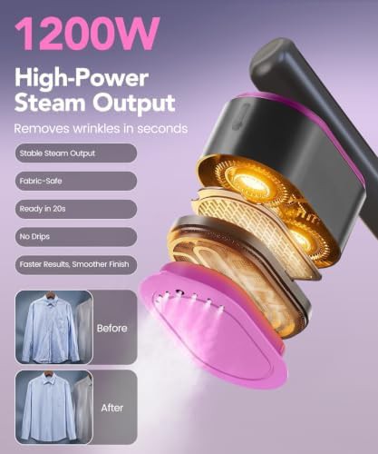 Travel steamer with large ceramic heat panel — photo 3