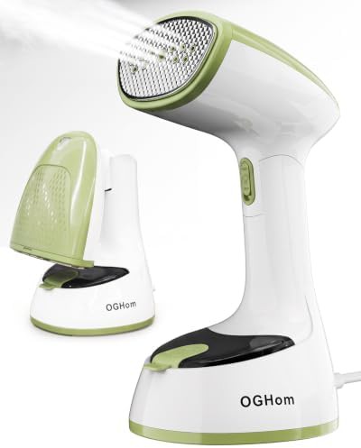 Compact one button handheld steamer for garments