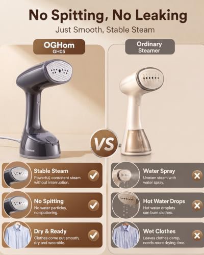 Lightweight portable handheld fabric steamer for clothes — photo 3